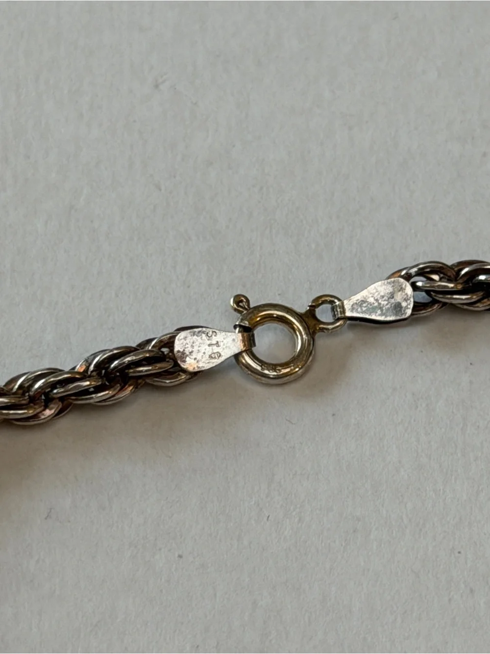 Thick sterling silver braided rope bracelet